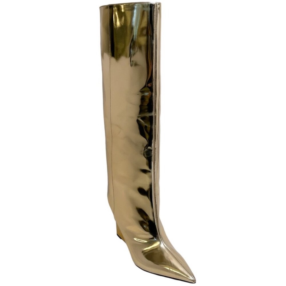 Gold Knee-High Women's Boots